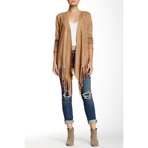 ZARA BASIC Western Fringe Faux Suede Jacket
